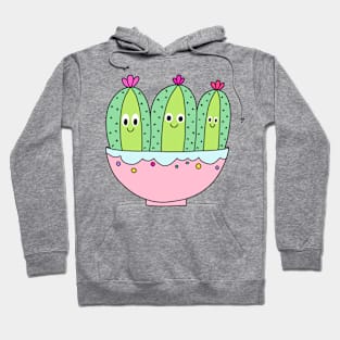 Cute Cactus Design #105: 3 Pretty Cactus Girls Hoodie